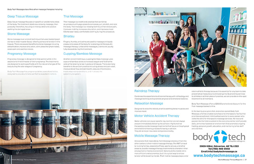 Alberta Massage therapy magazine